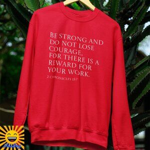 DO NOT LOSE COURAGE Fleece Pullover Crew Sweatshirt Red